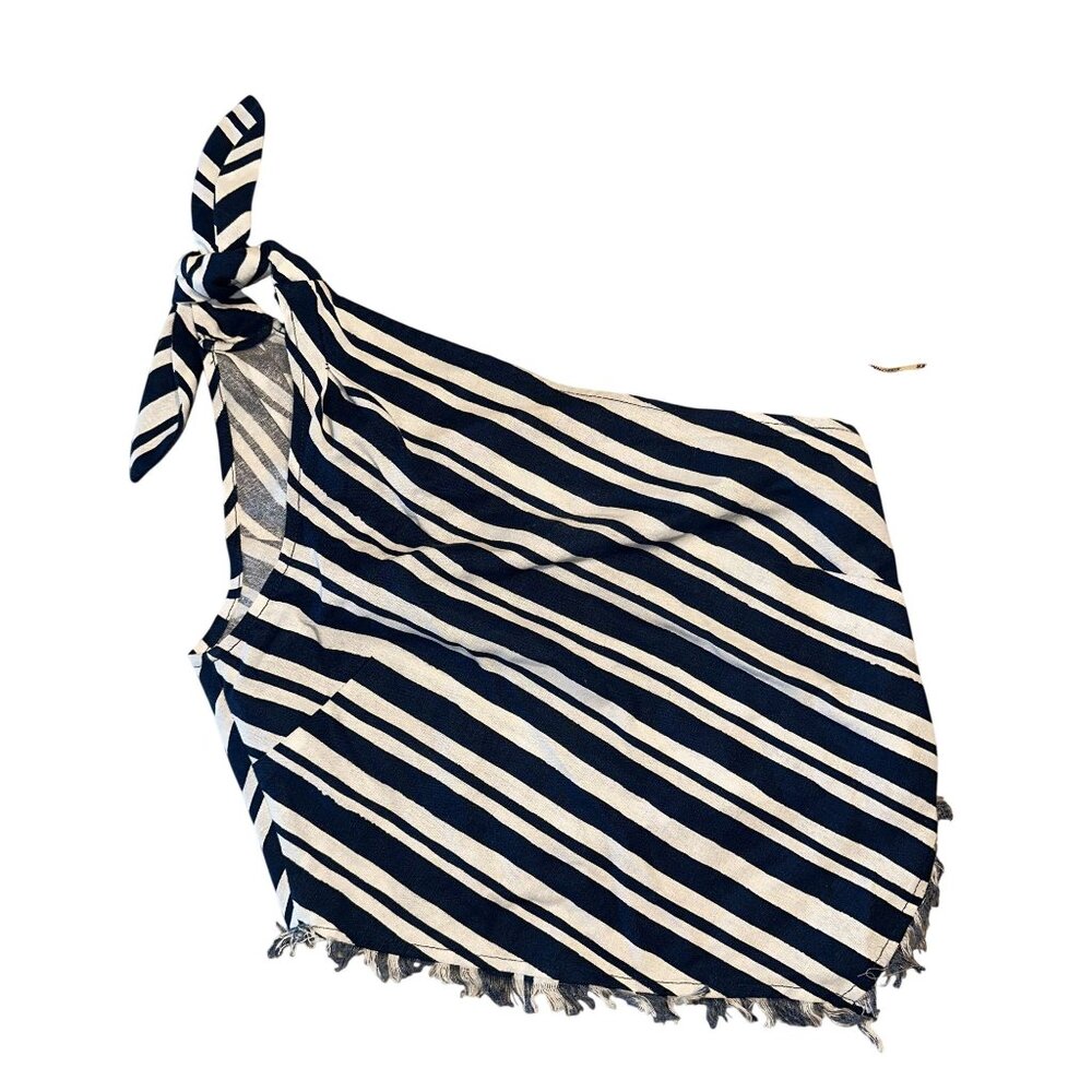 NWOT Simon Miller Mette Linen Blend Ink Blue Macadamia Stripe Top Women's 0